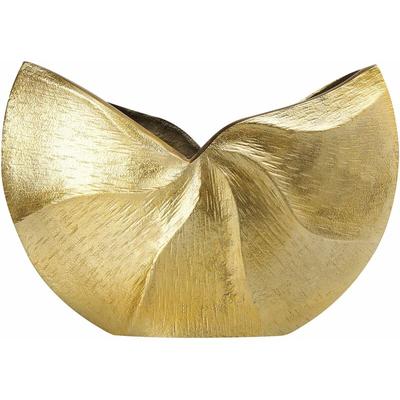Beliani - Blumenvase Gold Aluminium 26 cm Handgemacht Breite Form Deko Accessoires für Wohnzimmer