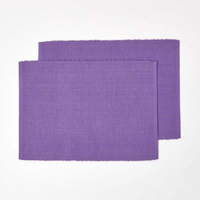 Tischset aus Baumwolle, Platzdeckchen 2er Set, violett - Homescapes