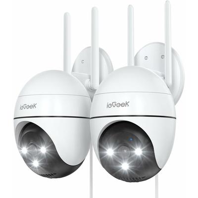 ieGeek 2Stk. 2K Überwachungskamera Aussen WLAN PTZ Outdoor IP Kamera Überwachung Außen WiFi Dome