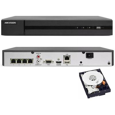 Nvr 4 kanäle Hikvision HWN-4104MH-4P 4K 8MPX onvif poe H.265+ cloud P2P 320GB hdd