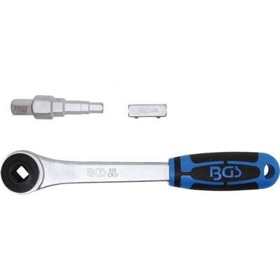 Bgs Durchsteckknarre mit Adapter und Stufenschlüssel Abtrieb Innenvierkant 12,5 mm (1/2') - 314 Image
