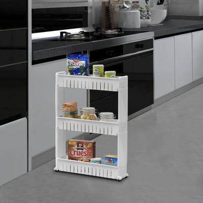 Rollregal 72x12x54,5 cm 3 Etagen Weiß en.casa Image