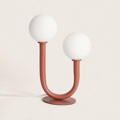 Tischlampe aus Metall und Glas Zeina Terrakotta