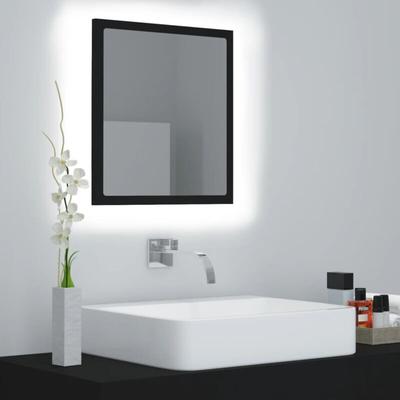 Maisonchic - LED-Badspiegel,Wandspiegel,Badzimmer Spiegel Schwarz 40x8,5x37 cm Acryl AGHDE471477