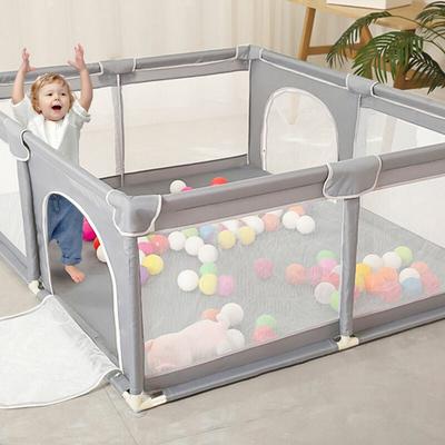 Skecten - Laufstall Baby,Stabile Baby Gitter Laufstall mit Spielmatte und Atmungsaktivem Netz an