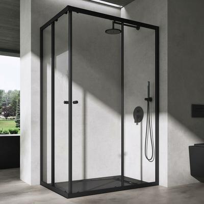 Doporro® Duschkabine mit Schiebetür Duschabtrennung Klarglas 80x120cm Eckeinstieg Eckdusche 6mm esg Image