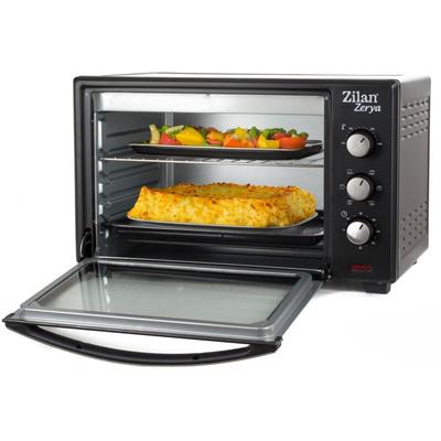 Zilan - Minibackofen 45 Liter Konvektion 60 min Timer Ober-Unterhitze Mini Backofen Kleiner Image