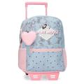 Joumma Disney Minnie American Darling Schulrucksack mit Trolley, Blau, 25 x 33 x 12 cm, Polyester, 13,68 l, blau, Schulrucksack mit Trolley