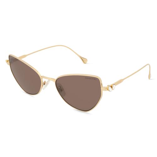 Swarovski SK7011 Damen-Sonnenbrille Vollrand Achteckig Metall-Gestell, gold