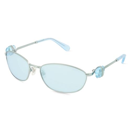 Swarovski SK7010 Damen-Sonnenbrille Vollrand Pilot Metall-Gestell, blau