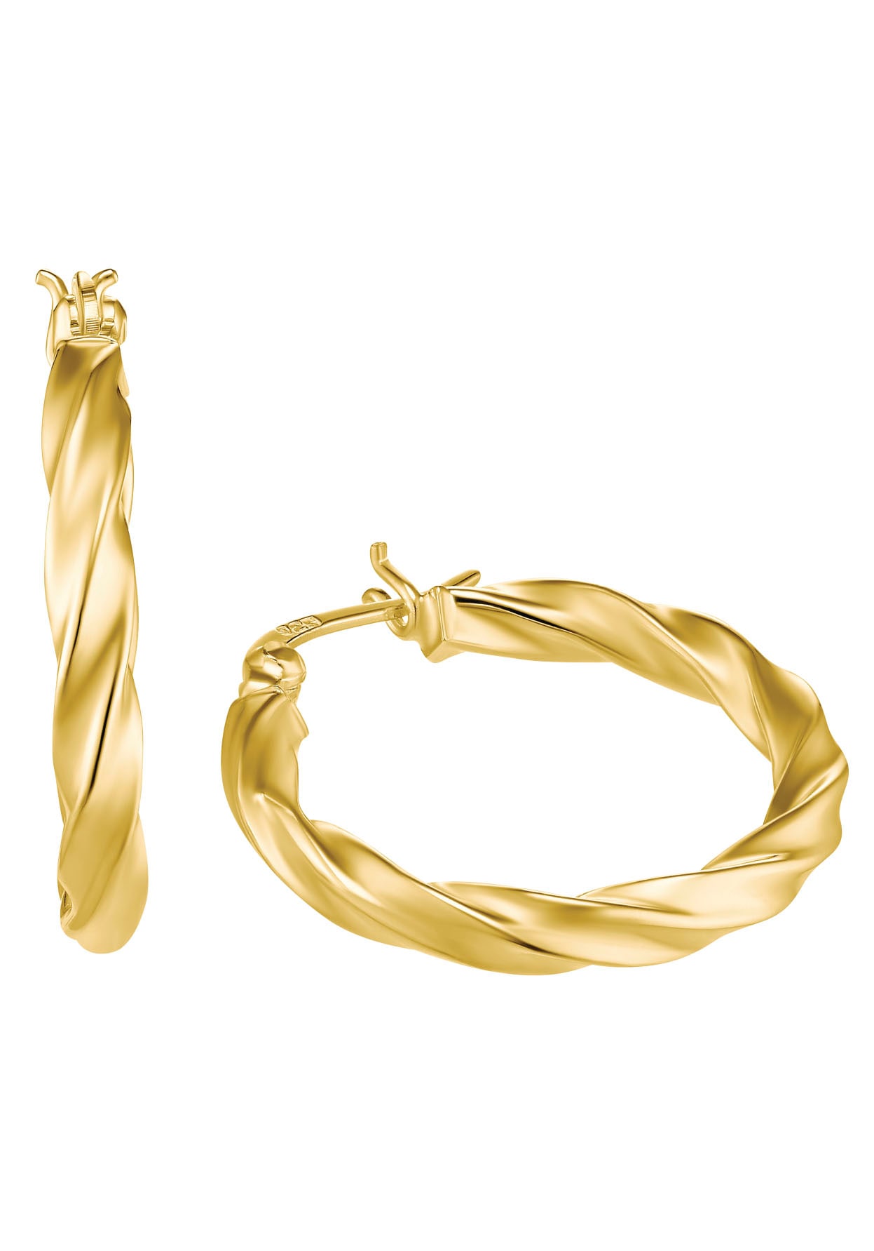 Paar Creolen AMOR "2013796", gold (goldfarben), Ohrringe, Damen, Gelbgold 375