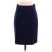 Banana Republic Casual Pencil Skirt Knee Length: Blue Solid Bottoms - Women's Size 2