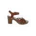 Shoedazzle Mule/Clog: Brown Print Shoes - Women's Size 8 1/2 - Open Toe