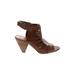 Vince Camuto Heels: Brown Solid Shoes - Women's Size 6 1/2 - Open Toe