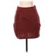 Free People Casual Skirt: Burgundy Houndstooth Bottoms - Women's Size Small