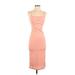 Forever 21 Cocktail Dress - Bodycon Square Sleeveless: Pink Print Dresses - Women's Size Small