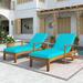 Outdoor Solid Wood 78.8 Chaise Lounge Patio Reclining Daybed with Cushion Wheels and Sliding Cup Table for Backyard Garden