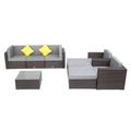 Two Styles US Warehouse 8 Pieces Patio PE Wicker Rattan Corner Sofa Set Patio Furniture Set In Stock for the outdoors and Patio