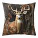 Deer Hunting Camo Throw Pillow Cover Hunter Pillow Cover 20x20 Inch For Bedroom Decor Deer Cushion Case For Adult Teen Boy Western Farmhouse Animal Decorative Square Pillow Case Brown