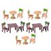 Simulation Wood Table and Chairs 5 Sets Home Decor Miniature Landscape Ornament Decorations for House Bonsai Resin