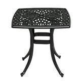 LemoHome Outdoor Cast Aluminum Square Table End Table Side Table for Paio Backyard Pool Cast Aluminum Cocktail Table Outdoor Bar Table Black