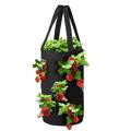 ESULOMP Hanging Strawberry Planting FeltCloth Planting Container Bag Thicken Garden Pot 7.87 x 7.87 x 13.78 inches