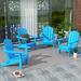 (4 pack) Westintrends Outdoor Folding HDPE Adirondack Chair Patio Seat Weather Resistant Pacific Blue