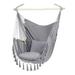 Hammock Chair Swing Camping Hanging Rope Chair Outdoor Patio Seat w/2 Cushions