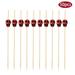 Sueyeuwdi Furniture 50Pc Bamboo Pick Buffet Fruit fork Party Dessert Stick Tail Skewer Tools Accessories Red 15*5*5cm