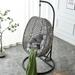 Swinging Chair Hammock Egg Chair Patio Wicker Swing Egg Hanging Chair with Stand 350lbs Maximum Weight Capacity For Indoor Outdoor Patio Bedroom Balcony