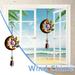 Pengzhipp Wind Chimes Sun Moon Luminous Metal Crafts Ornaments Balcony Pendants Portable Durable Home Decor