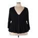 Torrid Long Sleeve Top Black Solid V Neck Tops - Women's Size 4X Plus