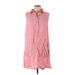 Tahari Casual Dress - Shirtdress Collared Sleeveless: Pink Print Dresses - Women's Size 1X