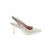 NANETTE Nanette Lepore Heels: Slingback Stilleto Cocktail Ivory Print Shoes - Women's Size 8 - Pointed Toe