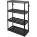 4 Shelf Fixed Height Ventilated Heavy Duty Storage Unit 18 x 36 x 54 Organizer System for Home Garage Basement and Laundry Black