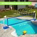 Perbyste Pool Volleyball Set for Inground Pools Volleyball Net for Pool with 2 Water Volleyballs and 1 Pump Swimming Pool Games for Adults and Teens Family Splash Party Fun