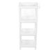 Bathroom Tower Shelf Plastic Freestanding Storage Rack Organizer Multifunctional Shelving Unit for Living Room Bedroom Kitchen White 4 Layers