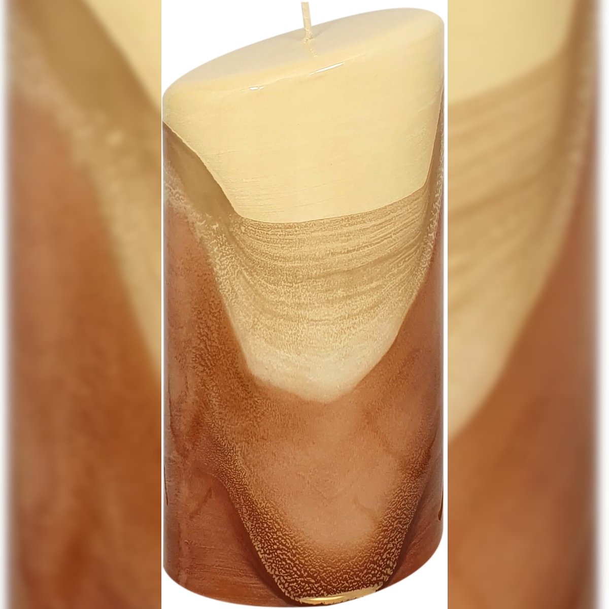 Ovalkerze "Design Lotos" sand/cappuccino 180 x Ø 90 mm Image