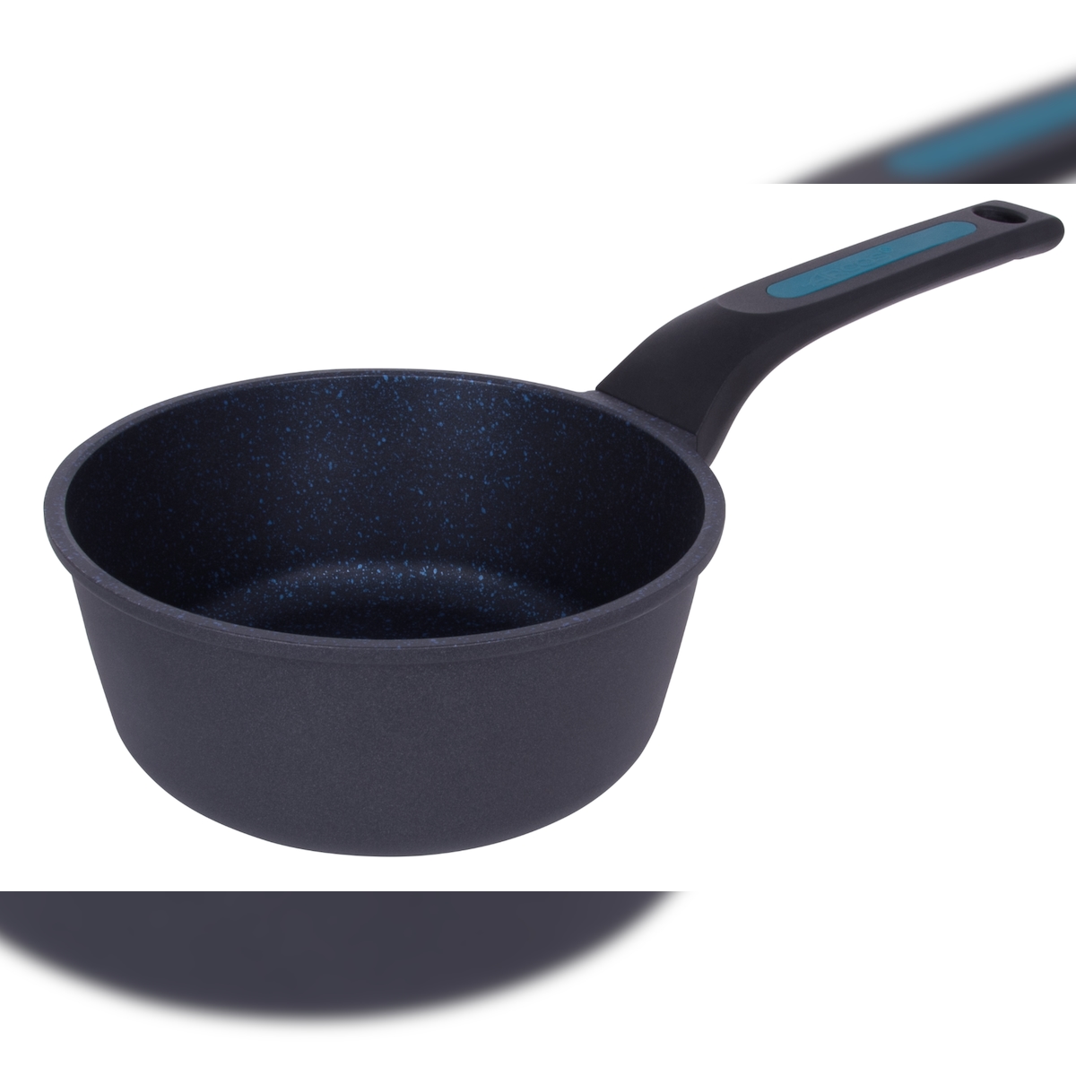 Arcos Thera | Antihaft-Kochtopf 16 cm und 1,2L | Aluminiumguss | Geeignet für jede Küche | Ergonomischer Kunststoff- und Silikongriff | Schwarz / Blau Image