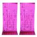 2Pcs Square Foil Fringe Backdrop Curtain Tinsel Curtain Backdrop for Birthday Wedding Party Decor