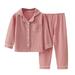 RYRJJ Toddler Baby Girls Boys Button-Down Pajamas Sets Cotton 2PCS PJs Set Long Sleeve Lapel Collar Shirt and Pants Sleepwear for Unisex Kids(Watermelon Red 6 Years)