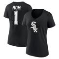 Women's Fanatics Branded Black Chicago White Sox Mother's Day #1 Mom V-Neck T-Shirt