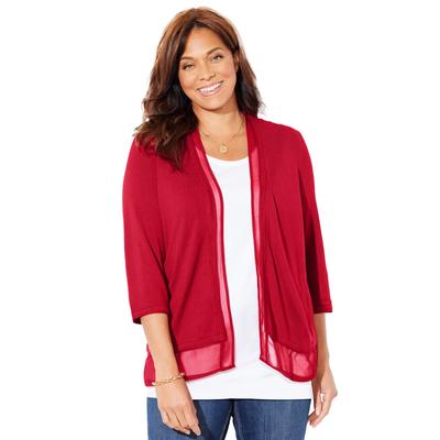 Plus Size Women's Mixed Media Cardigan by Catherin...