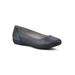 Wide Width Women's Cindy Casual Flat by Cliffs in Navy Burnished Smooth (Size 9 1/2 W)