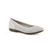 Wide Width Women's Cindy Casual Flat by Cliffs in White Burnished Smooth (Size 9 W)