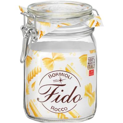 Vorratsglas BORMIOLI ROCCO "Fido", transparent (klar), B:31cm H:16cm L:20cm Ø:16cm, Glas, Lebensmittelaufbewahrungsbehälter, luftdicht verschließbar, mit Bügelverschluß Image