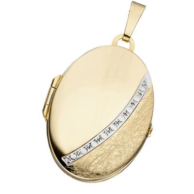 Medallion-Anhänger JOBO "Anhänger Medaillon oval", gold (gelbgold 333), Schmuckanhänger, Damen, Gelbgold 333, 333 Gold b