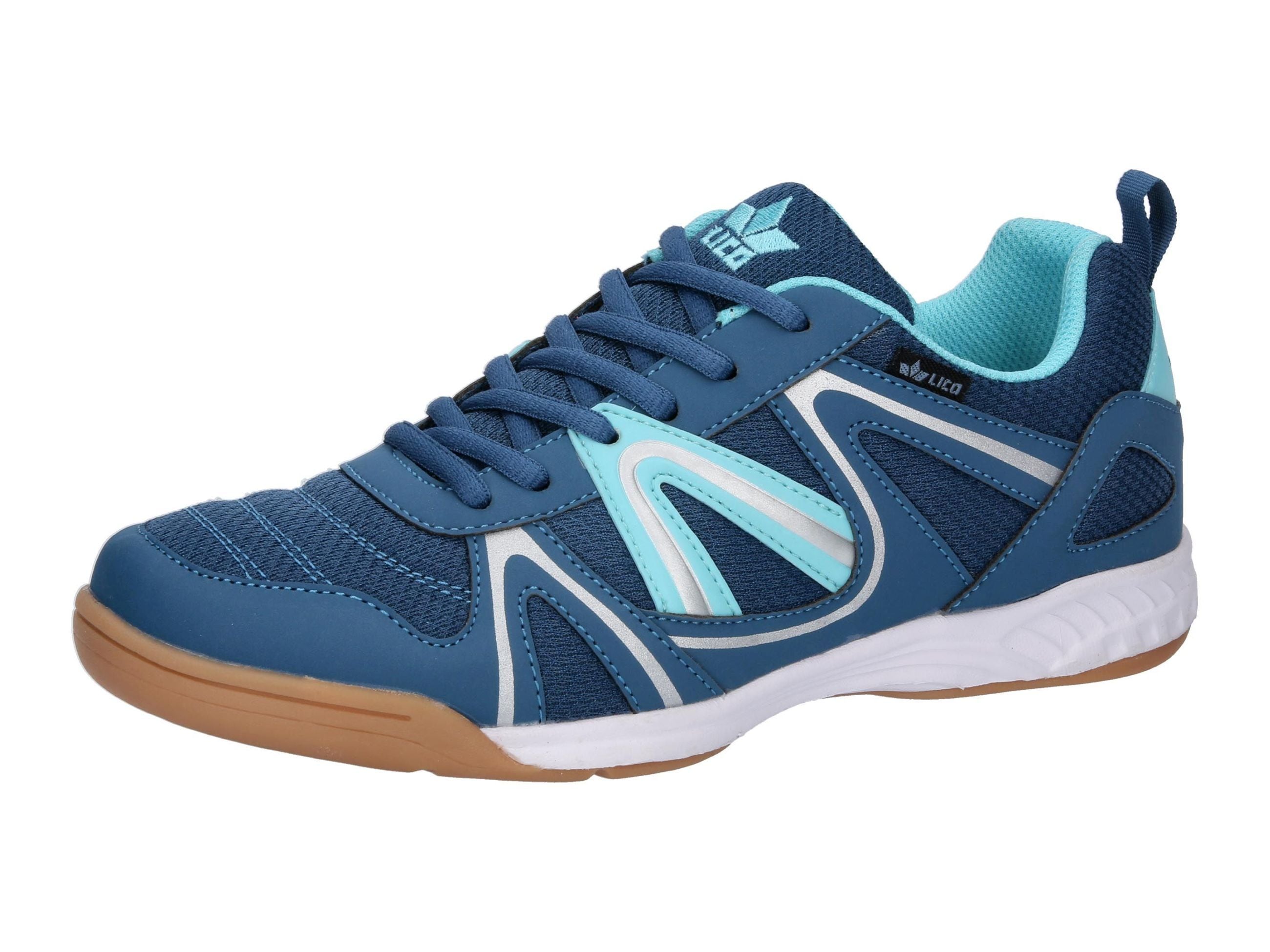 Hallenschuh LICO "Sportschuh Fit Indoor", Herren, Gr. 42, blau, Synthetik, Schuhe Hallenschuh