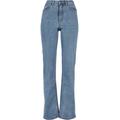 Bequeme Jeans URBAN CLASSICS "Urban Classics Damen Ladies Highwaist Straight Slit Denim Pants" Gr. 27, Normalgrößen, blau (tinted lightblue washed) Damen Jeans