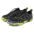 Sneaker JOHN DEVIN "Freizeitschuh", Herren, Gr. 42, schwarz (schwarz, gelb), Obermaterial: 90% Textilmaterial, 10% Lederimitat. Futter: 100% Textilmaterial. Decksohle: 100% Textilmaterial. Laufsohle: 100% Synthetik, meliert, kontrastfarbene Details,...